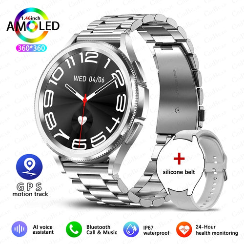 New Smartwatch Men GPS NFC Health Monitoring Heart Rate Blood Oxygen AI Voice Assistant Bluetooth Call Smart Watch 6 Classics