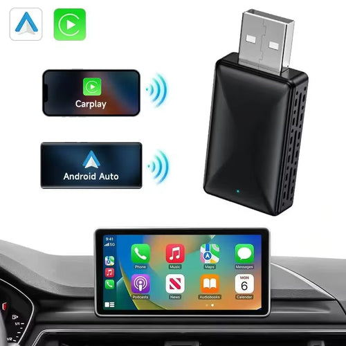 Wireless Carplay Adapter Android Auto 2In1 Wired to Wireless AI Smart Box Plug＆Play Automatic Connection Car Intelligent Systems