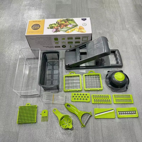 Kitchen Supplies Multi-Functional Boxed Vegetable Cutter Tool for Home Kitchen,Potato Slicer,Grater,Dicer,Cucumber Shredder