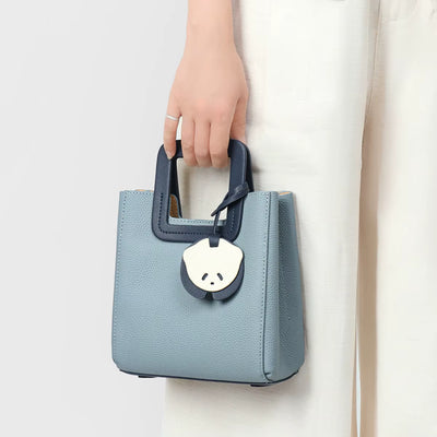 Fashion Blue Cowskin Tote 2025 New Women'S Handbag Simple High-End Niche Design Crossbody Shoulder Bag Leather Capacity Shopper
