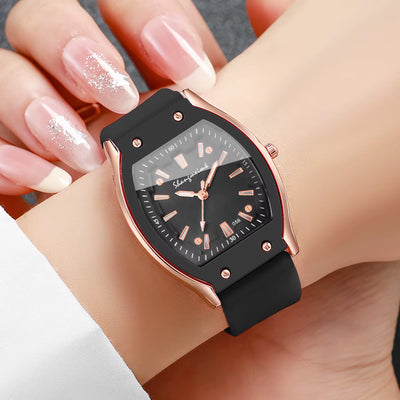 Fashion Women Silicone Strap Quartz Wristwatch Niche Simple Dial Watches Reloj Mujer Girls Clock Gift(Without Box)