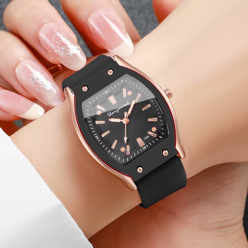 Fashion Women Silicone Strap Quartz Wristwatch Niche Simple Dial Watches Reloj Mujer Girls Clock Gift(Without Box)