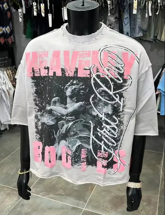 All Top Quality Niche Fashion Distressed Design American Style Short-Sleeves High Street Versatile Half Sleeve Tops Unisex