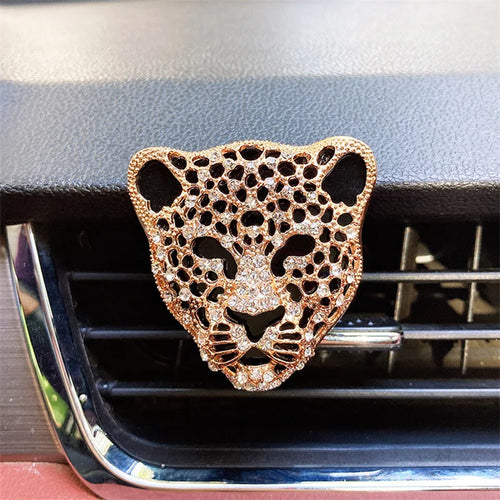 Bling Aroma Vent Clip Auto Interior Decor Fragrance Smell Perfume Air Freshener Car Ornaments Diamond Leopard Car Accessories