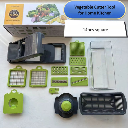 Kitchen Supplies Multi-Functional Boxed Vegetable Cutter Tool for Home Kitchen,Potato Slicer,Grater,Dicer,Cucumber Shredder