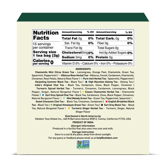 , Assorted Tea Sampler (15 Different Variety in Individually Wrapped Pyramid Tea Bags) Long Leaf Premium Teas I Teas Gift Set I Ideas for Tea Lovers | Gifts for Women & Men