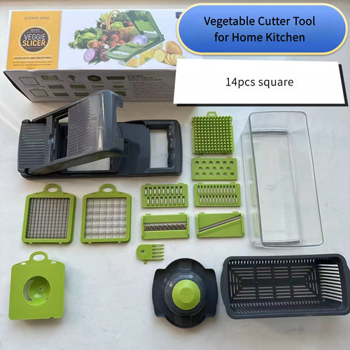 Kitchen Supplies Multi-Functional Boxed Vegetable Cutter Tool for Home Kitchen,Potato Slicer,Grater,Dicer,Cucumber Shredder