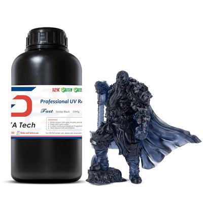 Fast Abs-Like 3D Printer Resin 405Nm Uv-Curing Non-Brittle High Precision 3D Printing Liquid Standard Photopolymer Resin for LCD DLP 3D Printing 8K Capable (Smoky Black, 1Kg)