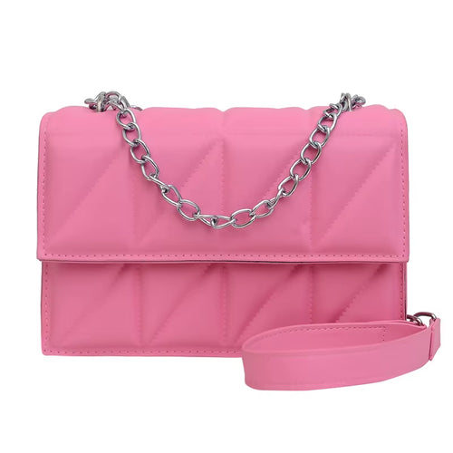 Quilted Chain Shoulder Bag Small Crossbody Purse Solid Color Fashion Underarm Bag for Women Vintage Niche Design Handbag Storage