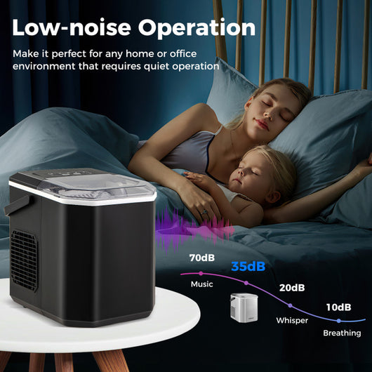 Ice Maker Countertop with Self-Cleaning for Home Kitchen Office Party