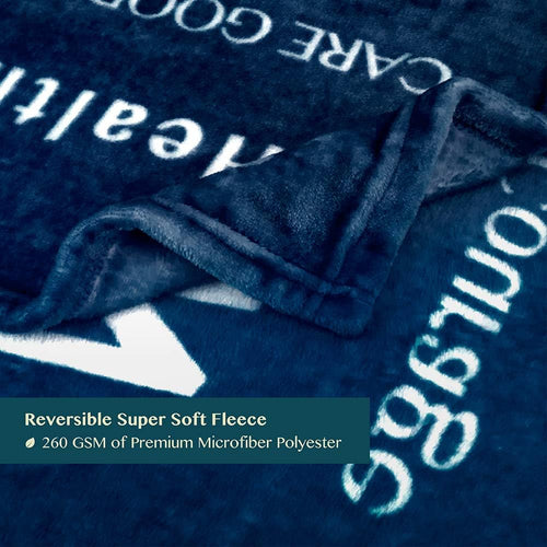 Healing Blanket Fleece, Get Well Soon Gift, Soft Hug Compassion Throw Blanket for Women Men, Comfort Caring Inspirational Patient Gift, Positive Thoughts Prayer Love Throw, 50X60 Navy Blue