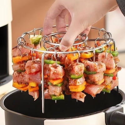 Air Fryer Special Grill round Hanging Skewers Rack Home Kitchen Outdoor Stainless Steel Grill