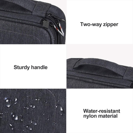 Electronic Organizer, Double Layer Travel Gadget Carry Bag for Cables, Plugs, Earphone, Flash Hard Drive and More--A Sleeve Pouch for Ipad Mini(Medium, Black)