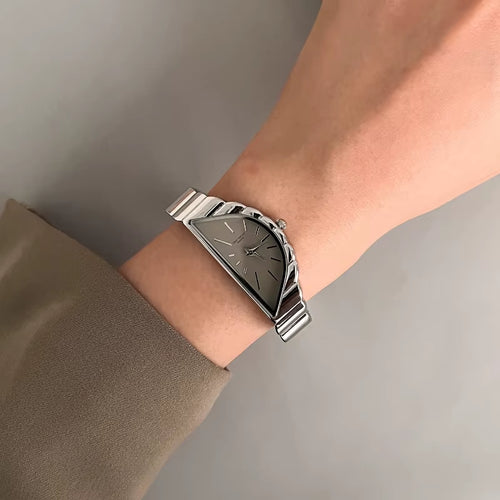 Women Watch Gold Half Moon Dial Medium Antique Fashion Niche Unique Design Ladies Quartz Watch