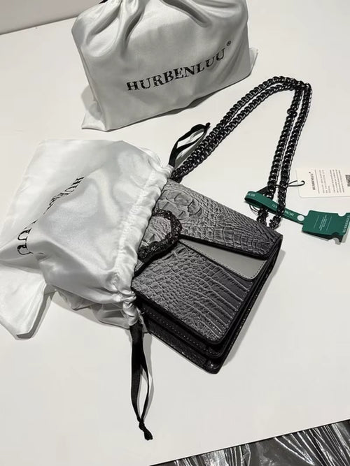 Crocodile Pattern Underarm Bag Dionysus Handbag Texture Niche Chain Slung Shoulder Bag Explosions Fashion Trend Small Square Bag