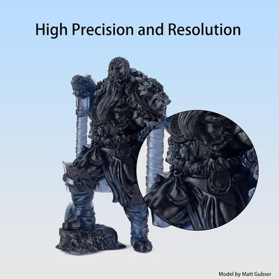 Fast Abs-Like 3D Printer Resin 405Nm Uv-Curing Non-Brittle High Precision 3D Printing Liquid Standard Photopolymer Resin for LCD DLP 3D Printing 8K Capable (Smoky Black, 1Kg)