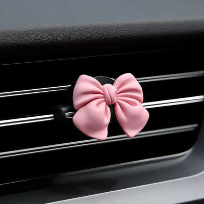6 Pcs Pink Bow Car Air Vent Clips Coquette Cute Girly Car Decor Accessories Interior Aesthetic Decorations Charm Stuff for Women Girl