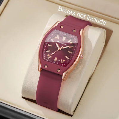 Fashion Women Silicone Strap Quartz Wristwatch Niche Simple Dial Watches Reloj Mujer Girls Clock Gift(Without Box)