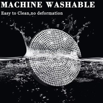 2Pcs Cute Bling Car Cup Holder Coaster Mat with Rhinestone for Women Girl Universal anti Slip Automotive Interior Accessories