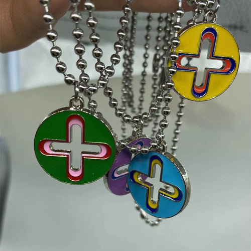 Fashion Niche Designer Colorful Dripping Oil Pendant Necklace Luxury Personality Hip Hop Necklace for Men and Women