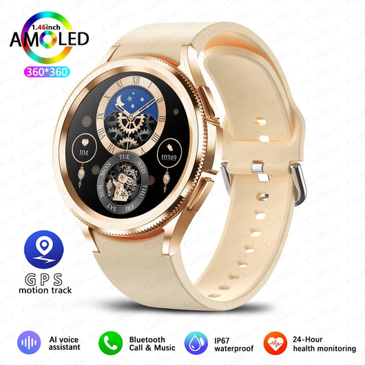 New Smartwatch Men GPS NFC Health Monitoring Heart Rate Blood Oxygen AI Voice Assistant Bluetooth Call Smart Watch 6 Classics