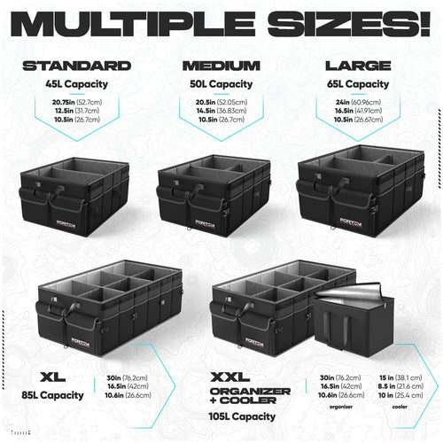 Fortem Car Trunk Organizer, Car Storage Organizer, Car Accessories, Collapsible