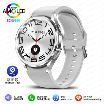 New Smartwatch Men GPS NFC Health Monitoring Heart Rate Blood Oxygen AI Voice Assistant Bluetooth Call Smart Watch 6 Classics