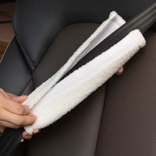 2Pcs Black Spirit Pad Car Seat Belt Small Interior Decoration Protection Cartoon Creative Insurance Cover Car Accessories