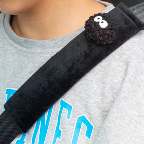 2Pcs Black Spirit Pad Car Seat Belt Small Interior Decoration Protection Cartoon Creative Insurance Cover Car Accessories